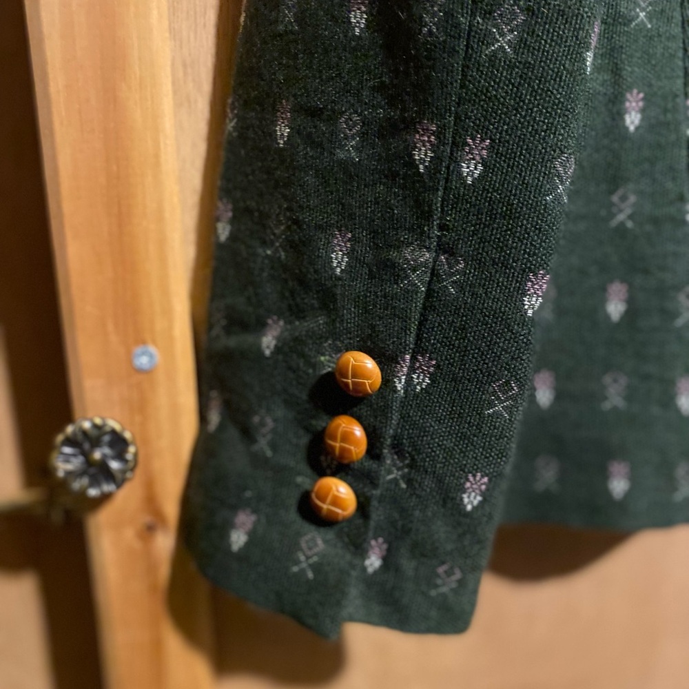 Green Patterned Blazer - image 4